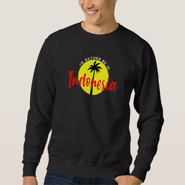 Sudadera Prefiero estar en Indonesia - Beach Vacation Blue  (Anverso)