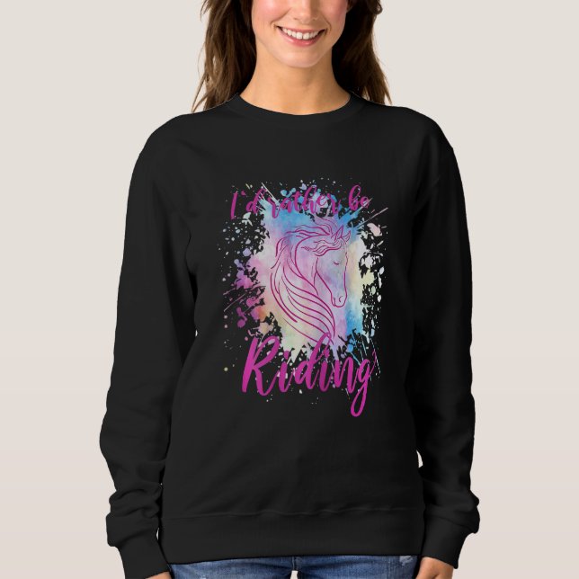 Sudadera Prefiero Estar Montando Caballos De Caballo (Anverso)