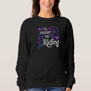 Sudadera Prefiero estar montando gráfico de equitación de