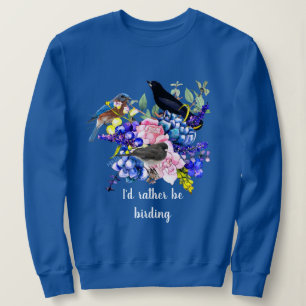 Sudadera Prefiero estar observando aves Rosa Floral