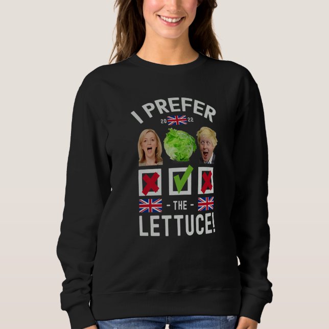 Sudadera Prefiero La Lechuga Liz Truss Boris Johnson UK El (Anverso)