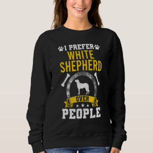 Sudadera Prefiero Pastor Blanco Sobre Perro de Personas