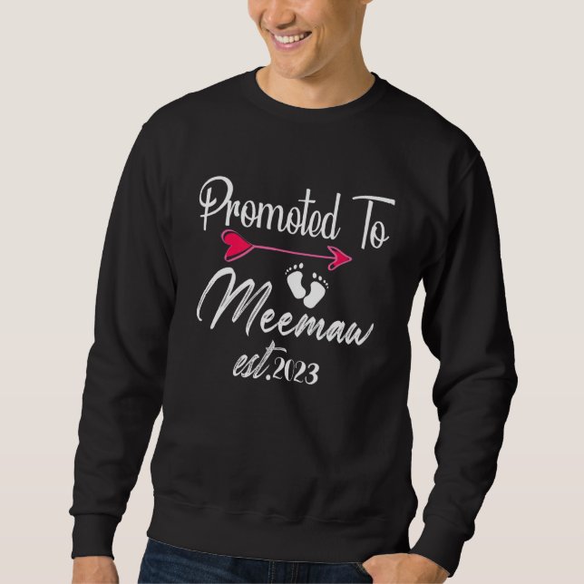 Sudadera Pregnancy Announcement Promoted To Meemaw 2023 (Anverso)