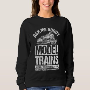 Sudadera Pregúntame acerca de los TRENES MODELO Tren Locomo