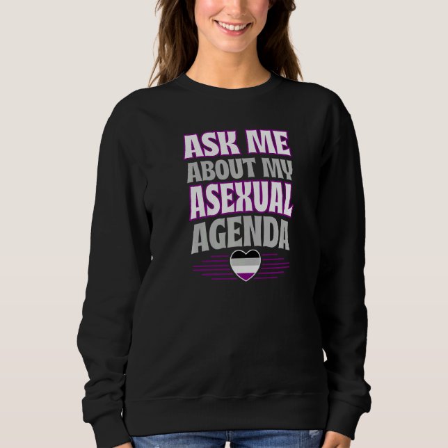 Sudadera Pregúntame acerca de mi agenda asexual Heart Pride (Anverso)