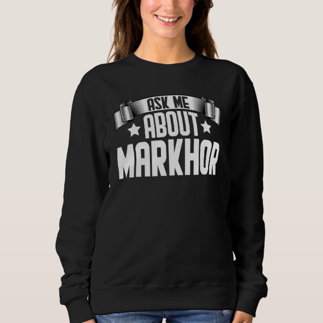 Sudadera Pregúntame sobre Markhor Markhor Animal (Anverso)