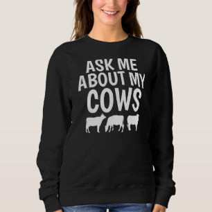 Sudadera Pregúntame sobre mi animal de granja de vacas