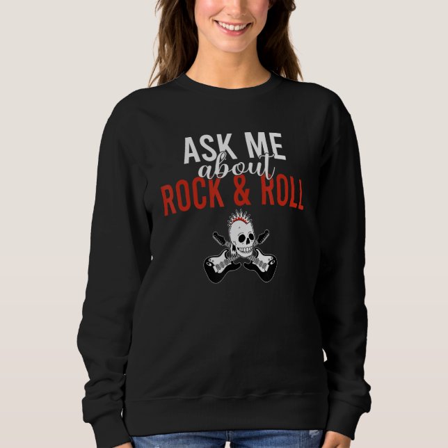 Sudadera Pregúntame sobre Rocker de Rock and Roll (Anverso)