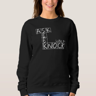 Sudadera Pregúntenle a Seek Knock Crossword Puzzle Motivado