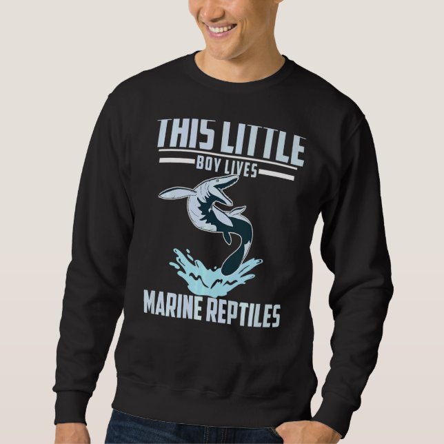 Sudadera Prehistórico de Mosasaurus Este Niño Vive Marín (Anverso)