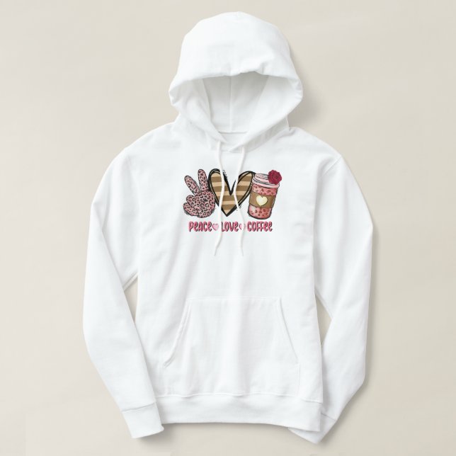 Sudadera Prem, Día de San Valentín de Leopardo Rosa (Diseño del anverso)