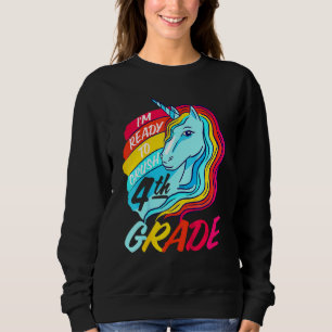 Sudadera Preparado para aplastar a Unicornio con arco iris 