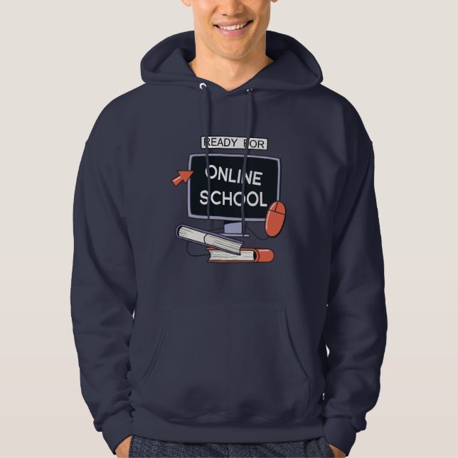 Sudadera Preparado para una escuela en línea (Anverso)