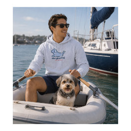 Sudadera Preppy Azul Seersucker Amante de Perros Hombre