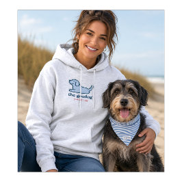 Sudadera Preppy Azul Seersucker Amante de Perros Mujer