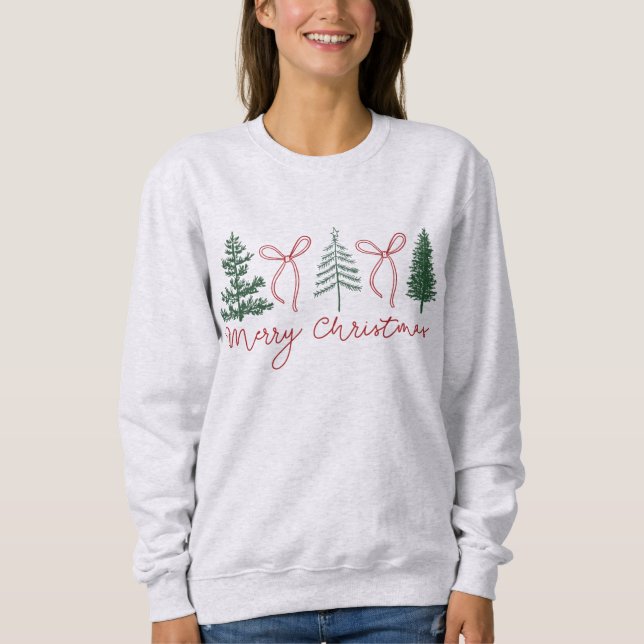 Sudadera Preppy Coquette Feliz Navidad (Anverso)