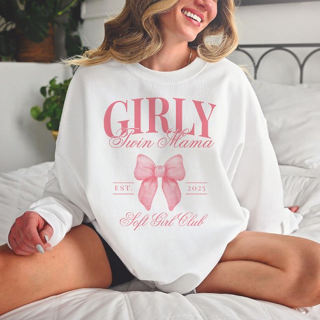 Sudadera Preppy Coquette Twin Mama Personalizado Girly Mom  (Subido por el creador)