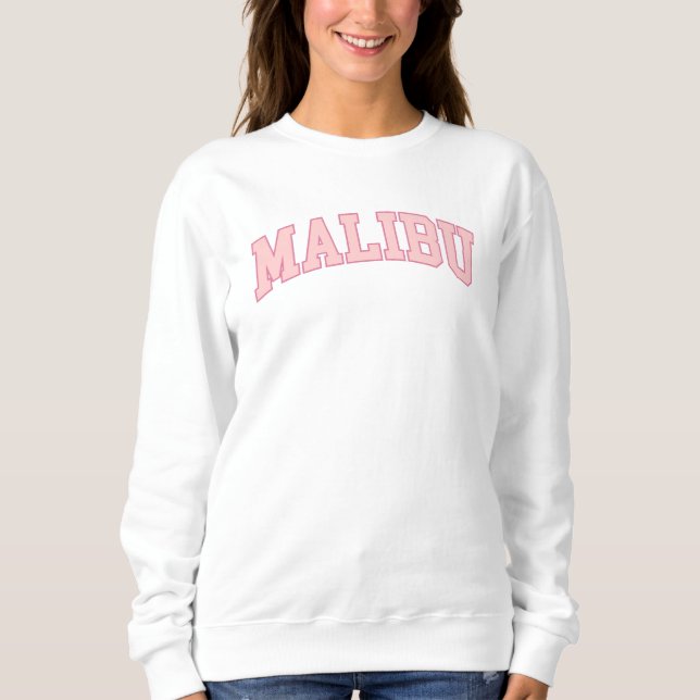 Sudadera Preppy Varsity Pink Malibu California (Anverso)
