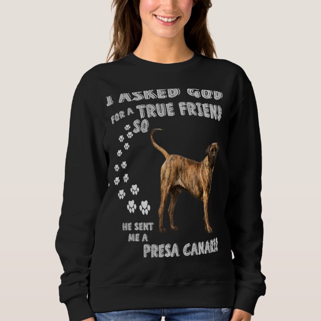 Sudadera Presa Canario Diciendo Que Mamá Papá Imprime Masti (Anverso)