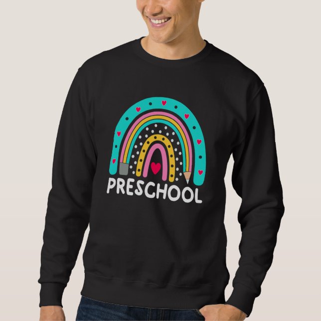 Sudadera Preschool Rainbow Back To School Girls Boys Teache (Anverso)