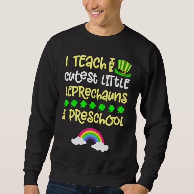 Sudadera Preschool Teacher St Patrick Day Pre K Rainbow Lep (Anverso)