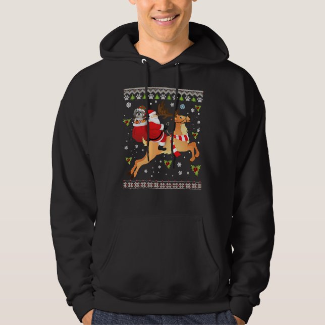 Sudadera Presentes de perros de los renos de Santa Shih Tzu (Anverso)