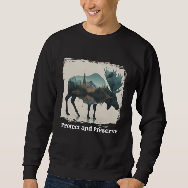 Sudadera Preservar y proteger el alce del alce del Parque N (Anverso)