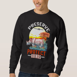 Sudadera Preservar Y Proteger Rinocerontes Hombres Mujeres 