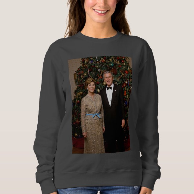Sudadera Presidente George Bush, Laura Navidades Casa Blanc (Anverso)