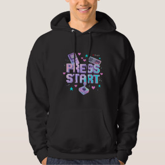 Sudadera Presiona Inicio Y2K Arcade de Juegos Retro Chrome 