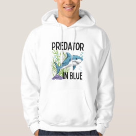 Sudadera pretador en azul , tiburón, estilo personalizado