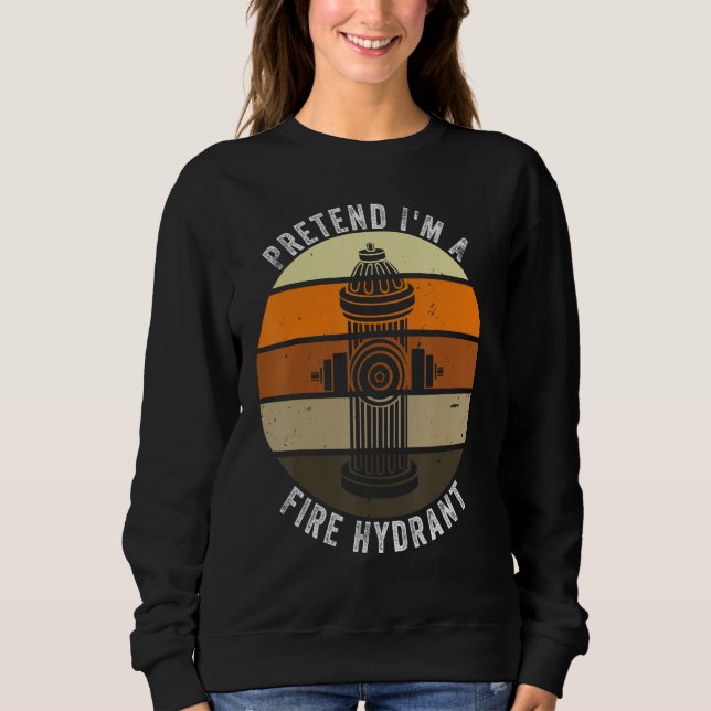 Sudadera Pretende que soy un hidrante de fuego Retro Lazy H (Anverso)