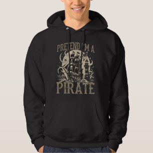 Sudadera Pretende que soy una bandera de cráneo pirata pere
