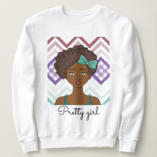 Sudadera Pretty Girl, con dibujo de chica afro