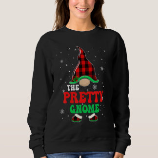Sudadera Pretty Gnome Buffalo Plaid Matching Family Christm