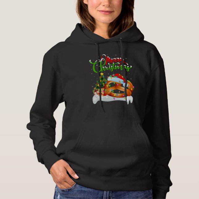 Sudadera Pretzel Food   Xmas Decorations Santa Pretzel Chri (Anverso)