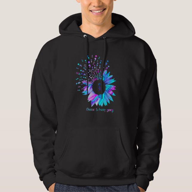 Sudadera Prevención del Suicidio Conciencia Elija Seguir Ad (Anverso)