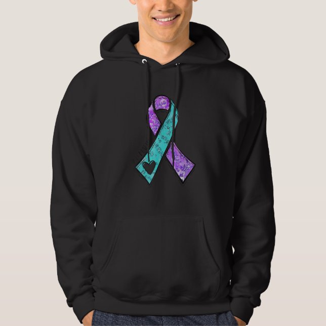 Sudadera Prevención del Suicidio Conciencia Importas Verde  (Anverso)