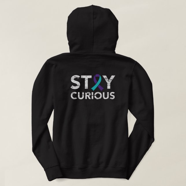 Sudadera Prevención del suicidio de Stay Curious (Reverso del diseño)