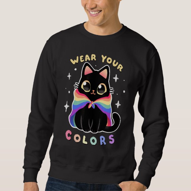 Sudadera Pride Gato Lgbt (Anverso)
