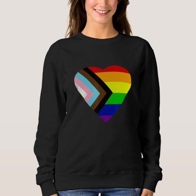 Sudadera Pride Progress Rainbow Flag LGBT + Trans und Queer (Anverso)
