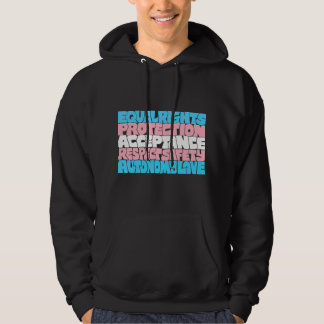 Sudadera PRIDE Trans rights word art bandera LGBT cita rega