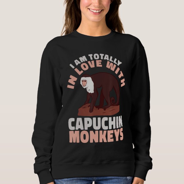 Sudadera primate adorable me encanta el mono capuchino (Anverso)