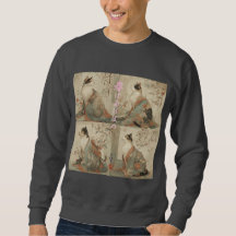 "Primavera al amanecer" Gato japonés en kimono Art