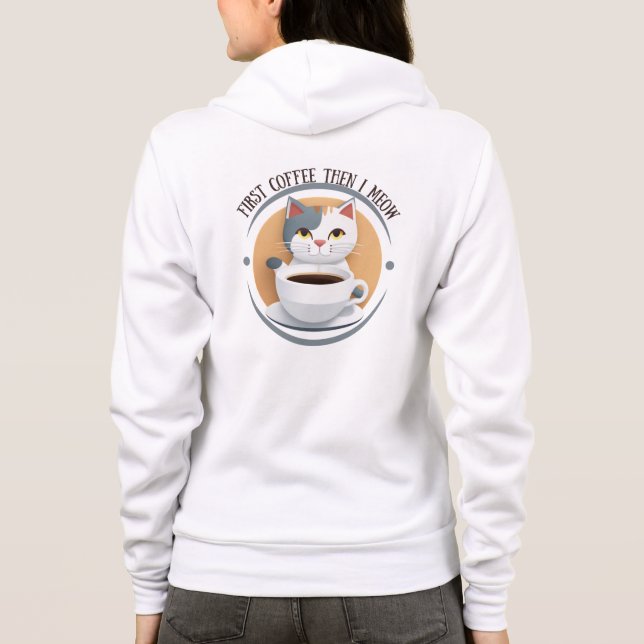 Sudadera Primer Café Y Luego Medo Gato Cuto (Reverso)