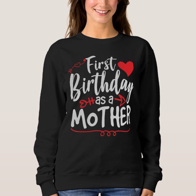 Sudadera Primer Cumpleaños De Madre Fiesta Mamá Mamá Mamá M (Anverso)