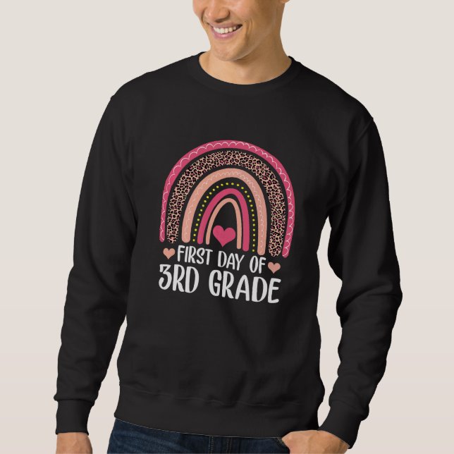 Sudadera Primer día de 3er grado arcoíris boho (Anverso)