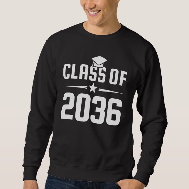 Sudadera Primer Día De Clase Escolar De 2036 Futuro Graduad (Anverso)