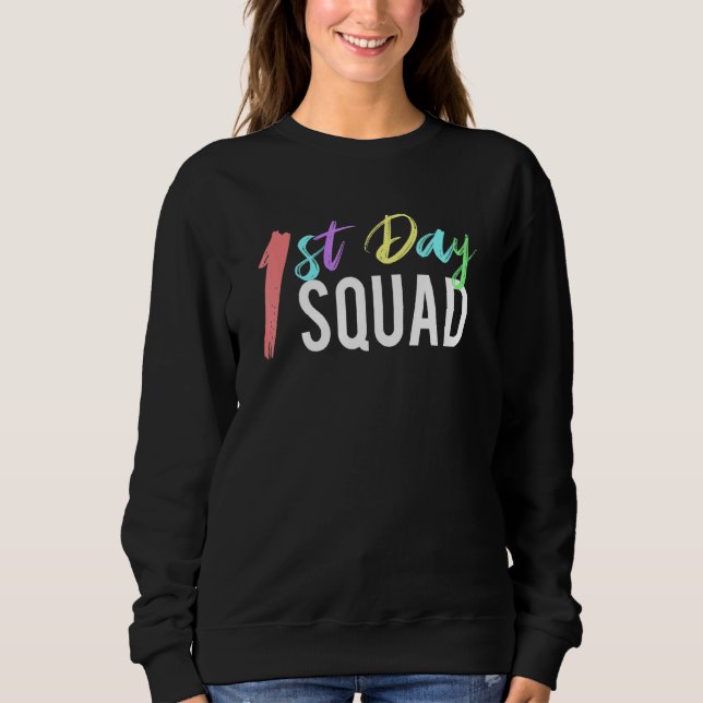 Sudadera Primer Día De Diseño Escuadrón Escolar Para Profes (Anverso)