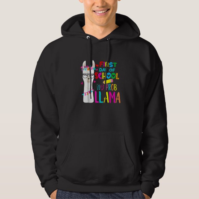 Sudadera Primer Día De Escuela Maestro Sin Prob Llama Chica (Anverso)
